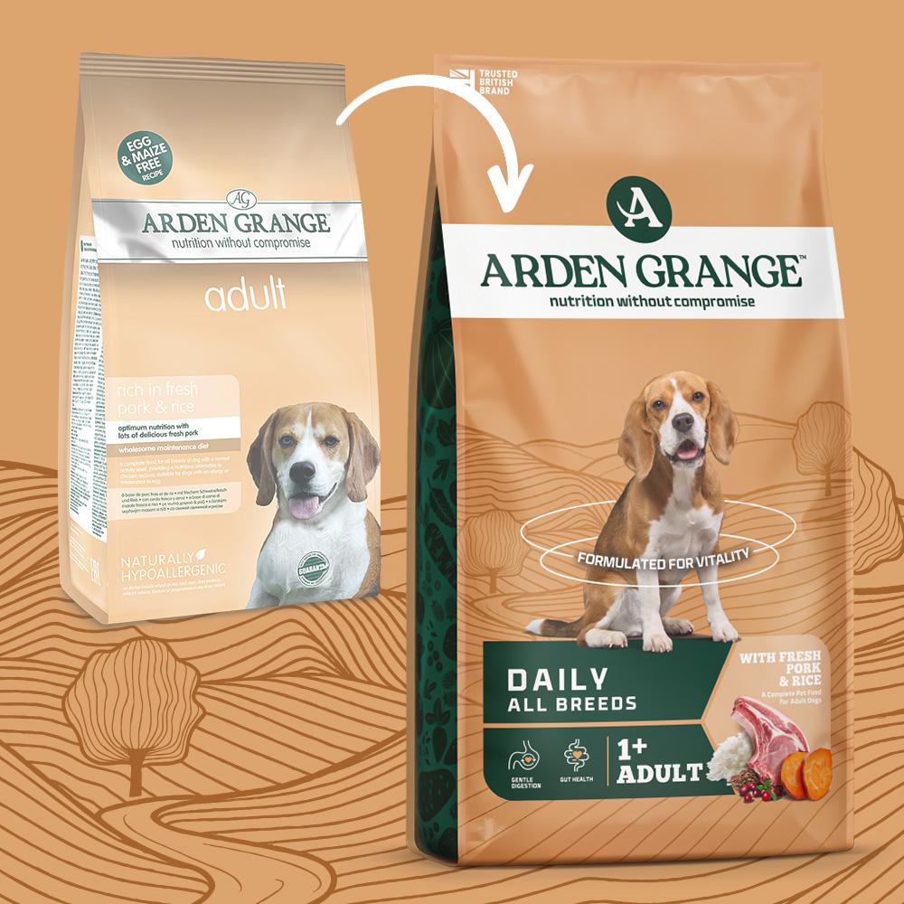 Arden Grange Adult Dry Dog Food with Pork & Rice - 2kg