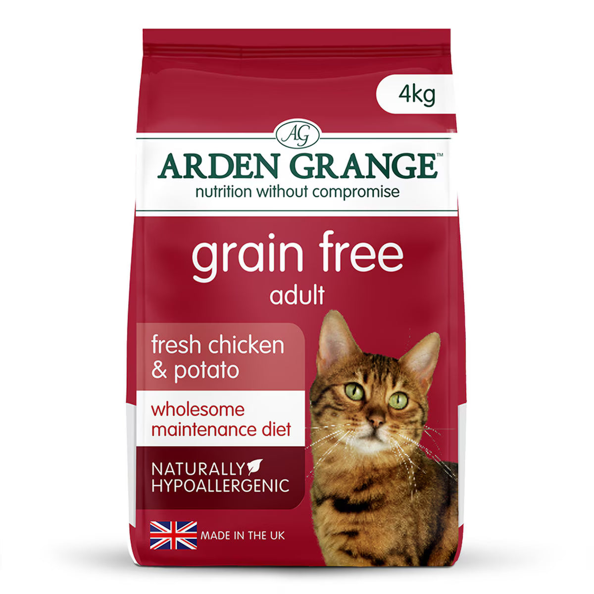 Arden Grange Adult Grain Free Chicken & Potato Dry Cat Food - 4kg