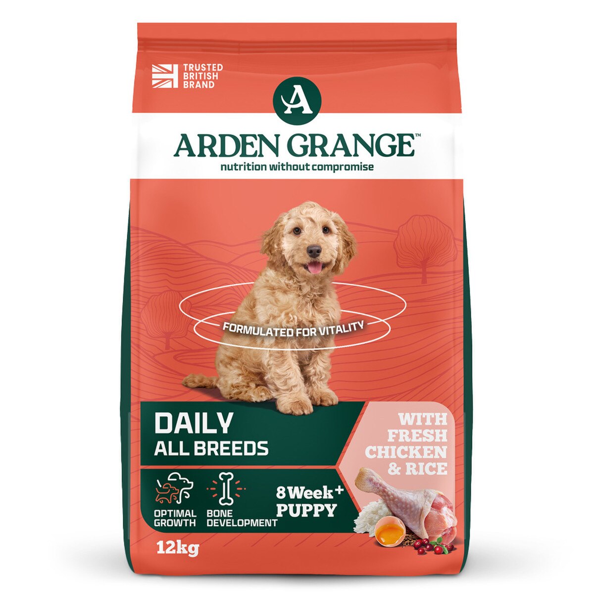 Arden Grange Puppy/Junior Chicken & Rice Dry Dog Food - 12kg