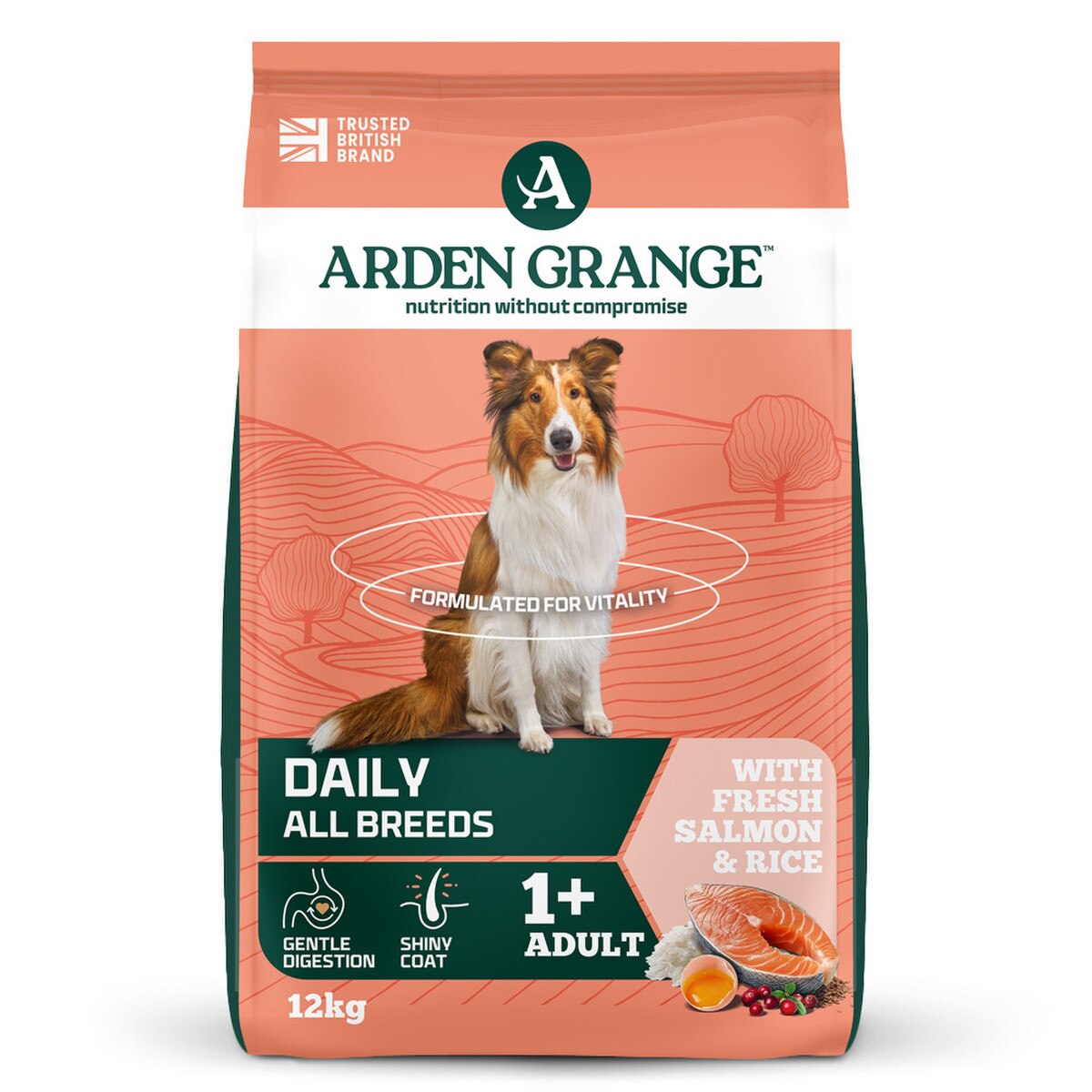 Arden Grange Salmon & Rice Dry Dog Food - 12kg