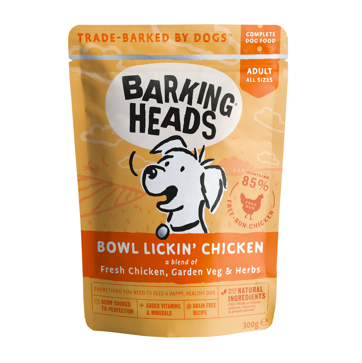 Barking Heads Bowl Lickin' Chicken Wet Dog Food Pouches  - 10 x 300g