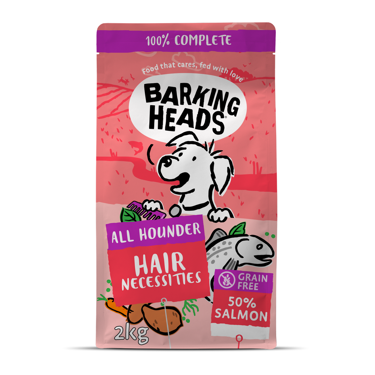Barking Heads All Hounder Hair Necessities Salmon Dry Dog Food - 2kg