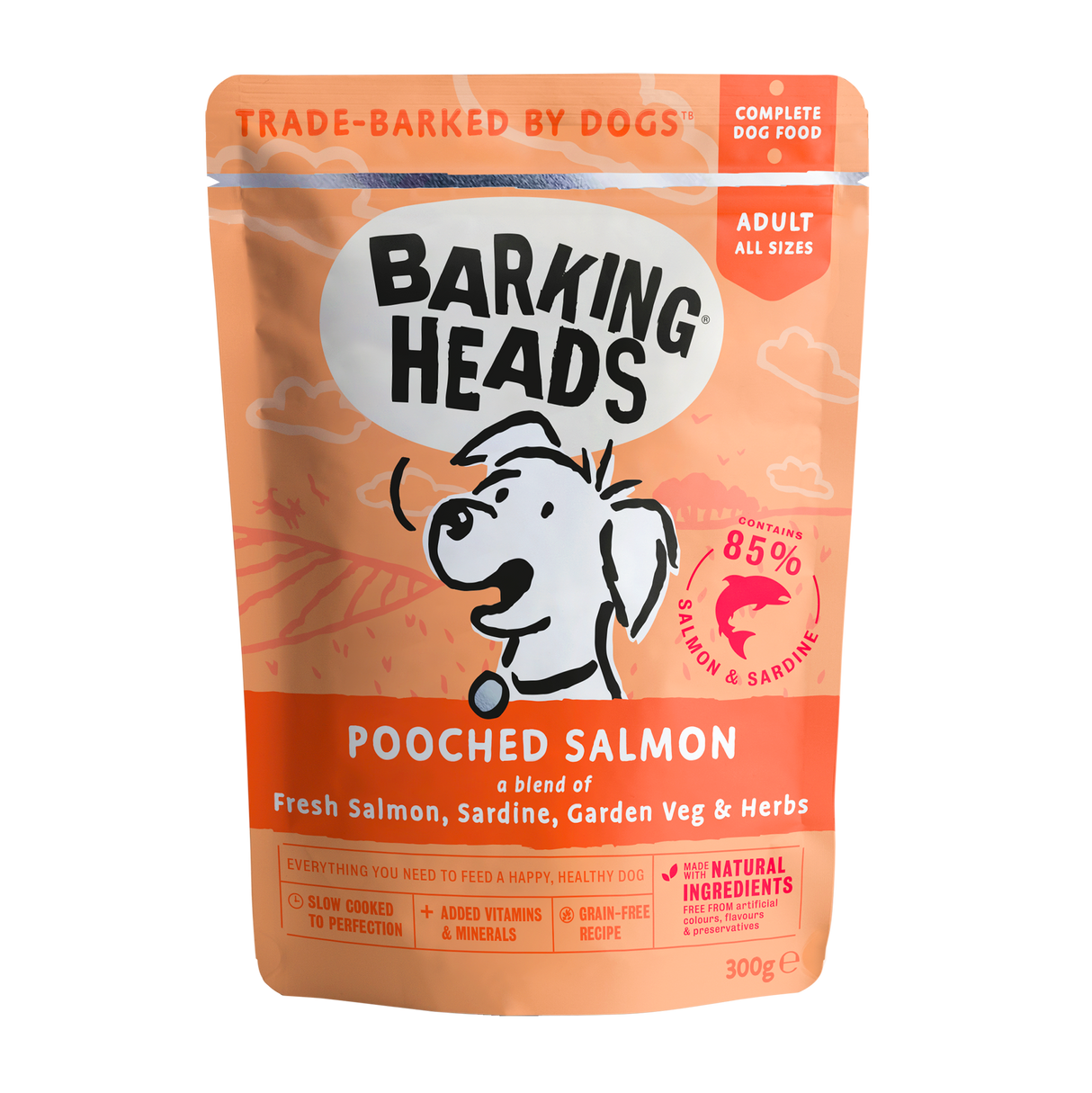 Barking Heads Pooched Salmon Wet Dog Food Pouches  - 10 x 300g