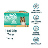 Burns Fish Bumper Box Wet Dog Food Trays - 16 x 395g