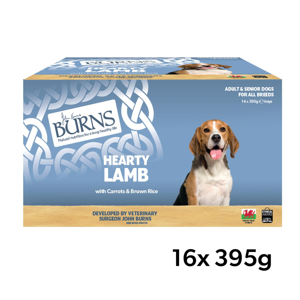 Burns Lamb Bumper Box Wet Dog Food Trays - 16 x 395g