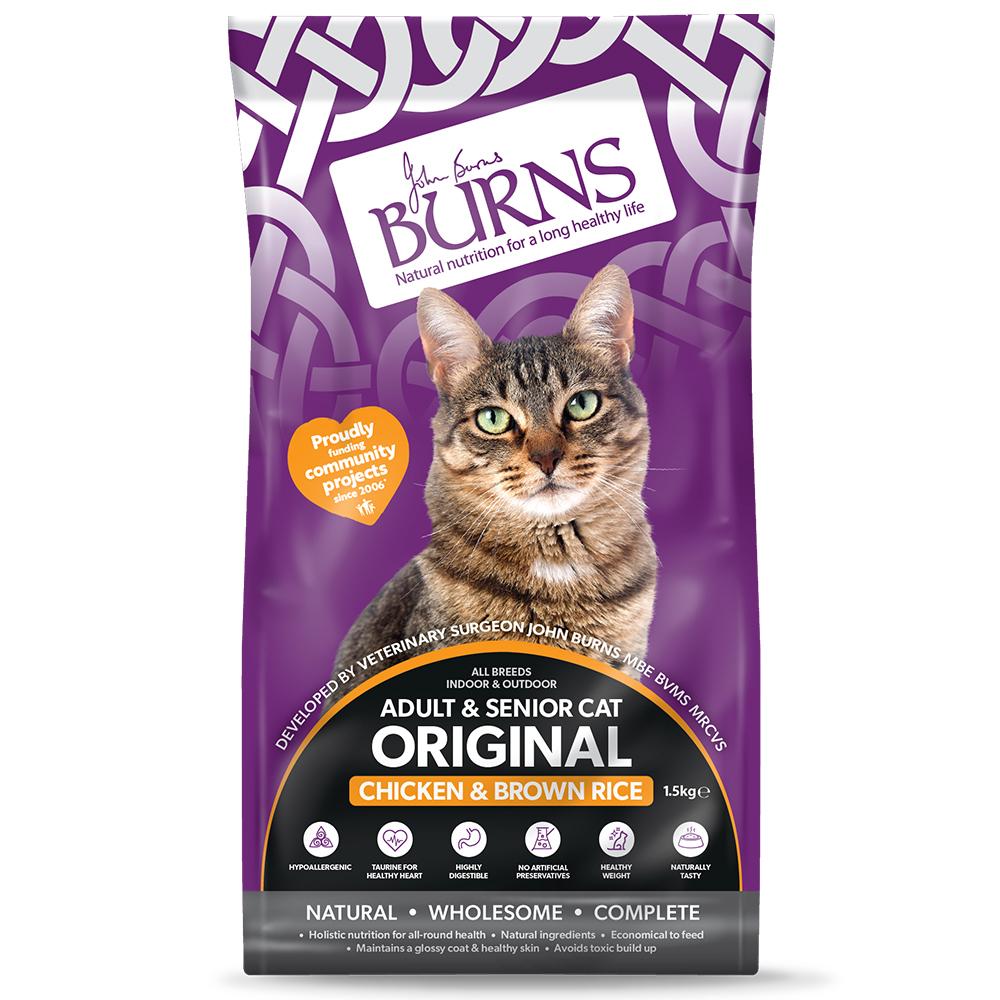 Burns Original Chicken & Brown Rice Dry Cat Food - 1.5kg