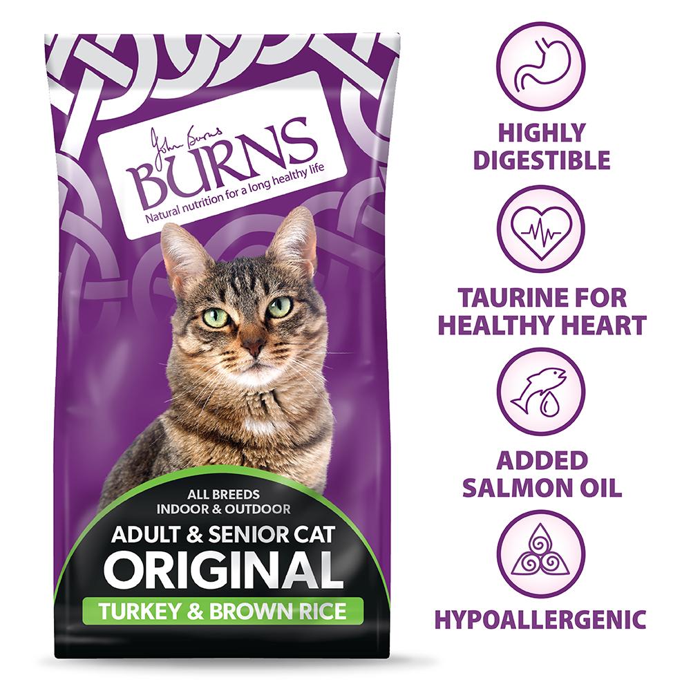 Burns Original Turkey & Brown Rice Dry Cat Food - 1.5kg