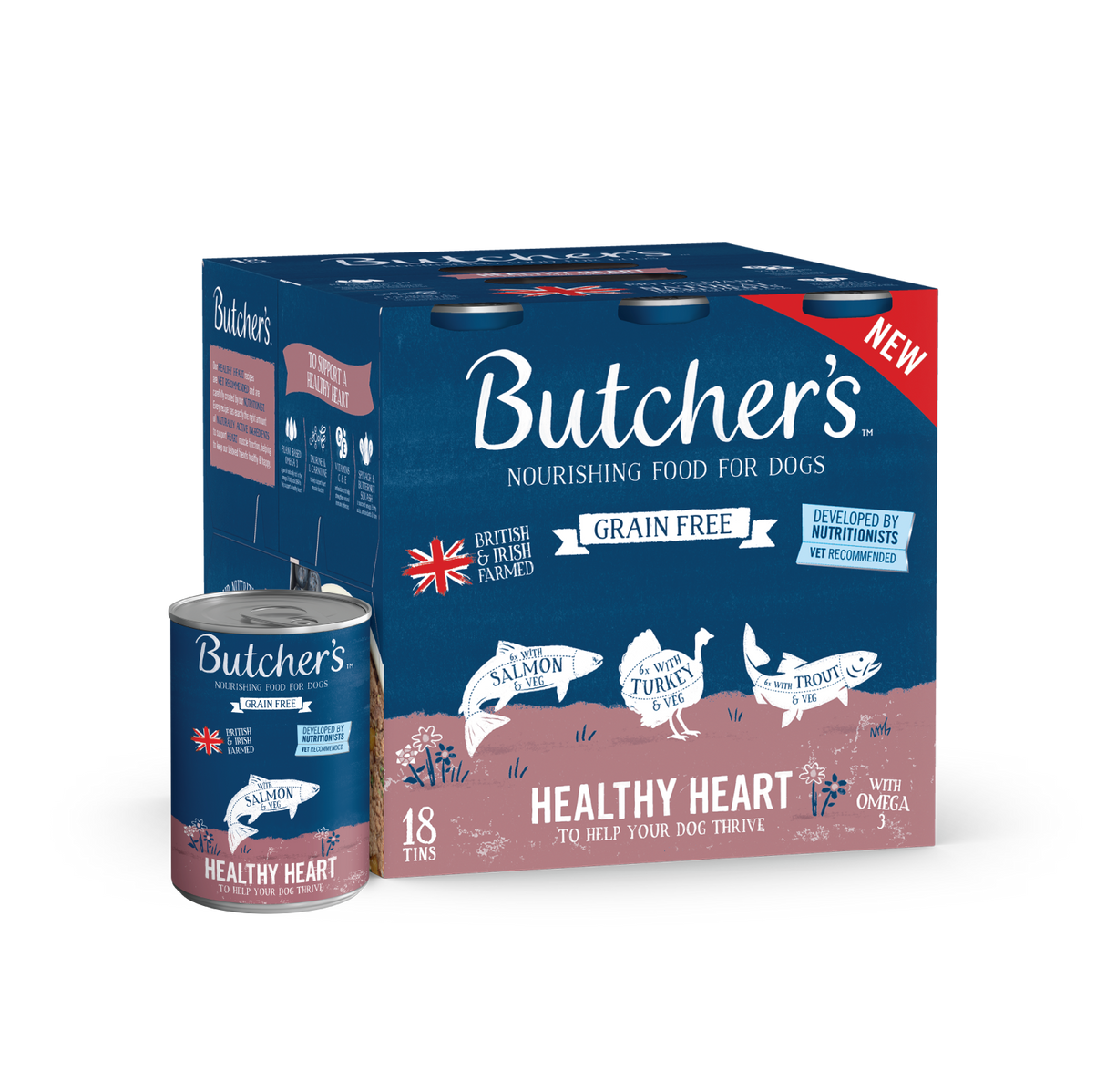 Butchers Healthy Heart Wet Dog Food Cans -  18 x 390g