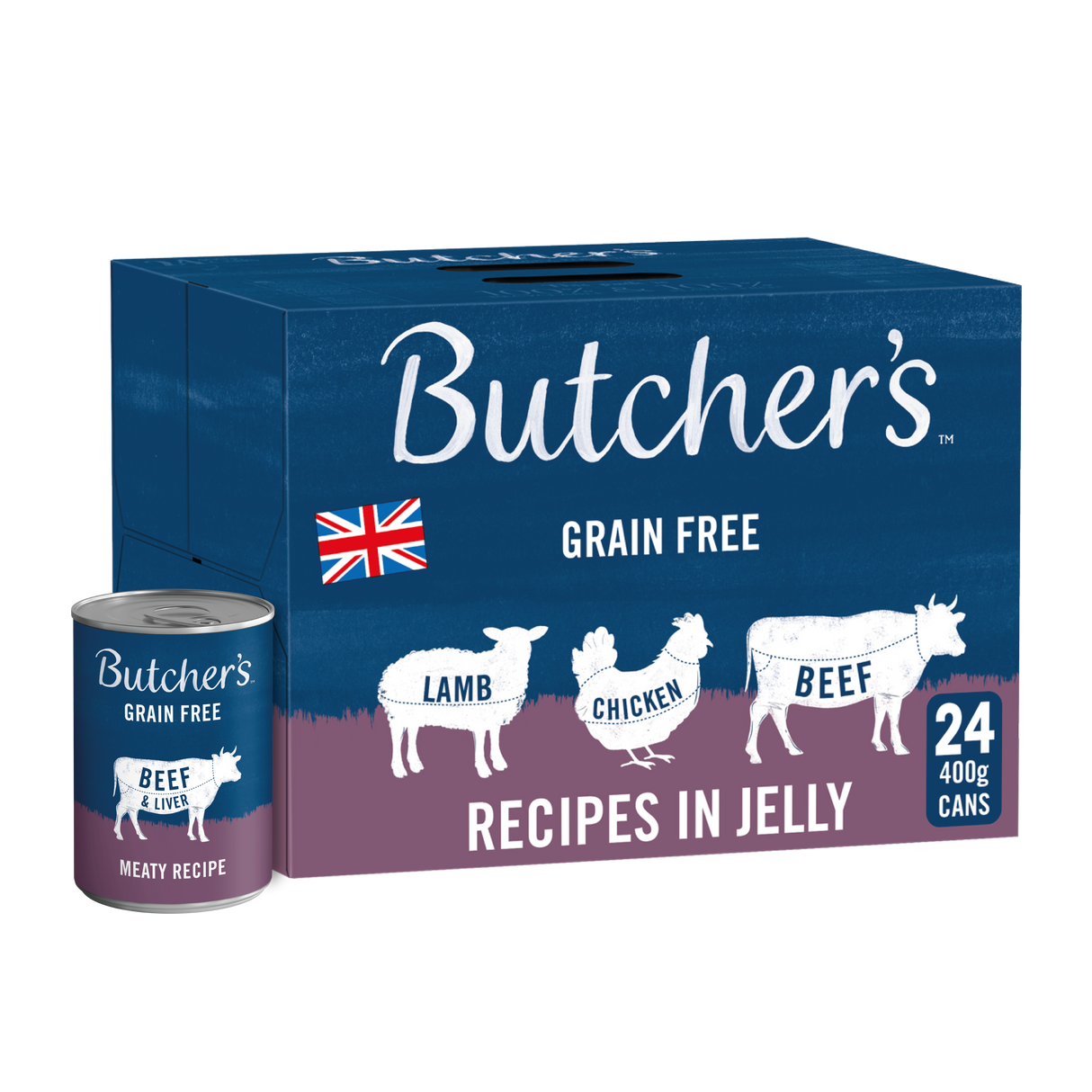 Butcher's Meaty Recipes  in Jelly Wet Dog Food Cans - 24 x 400g