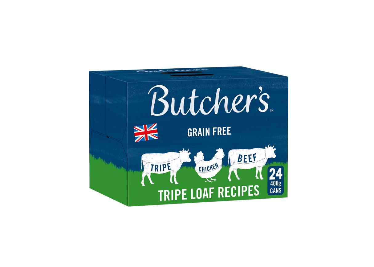 Butchers Tripe Loaf Recipes Wet Dog Food Cans - 24x400g