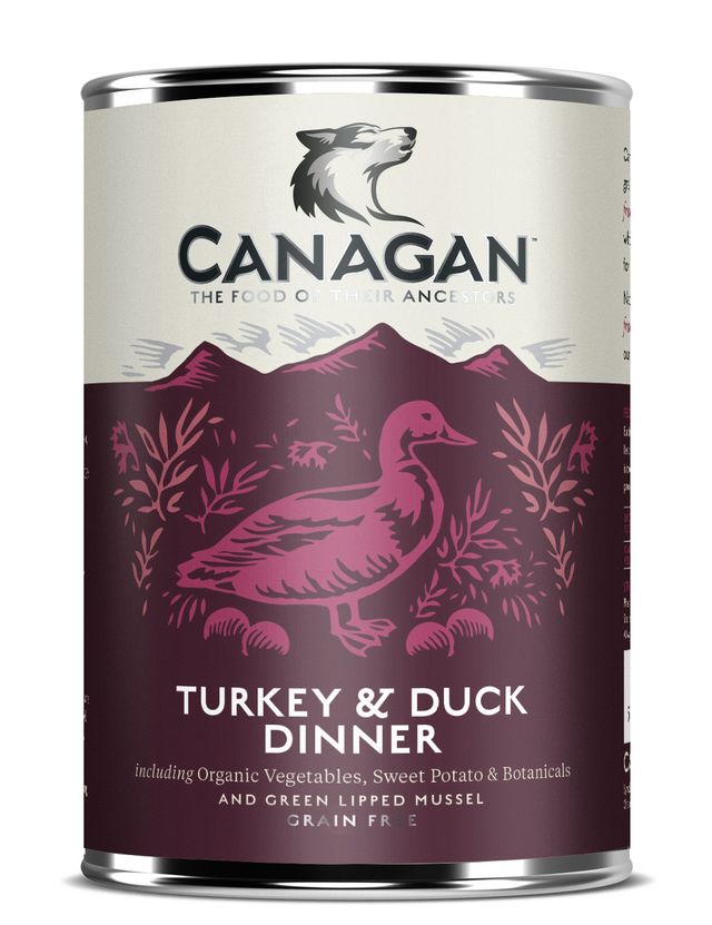 Canagan Grain-Free Turkey and Duck Dinner Wet Dog Food Tins - 6 x 400g
