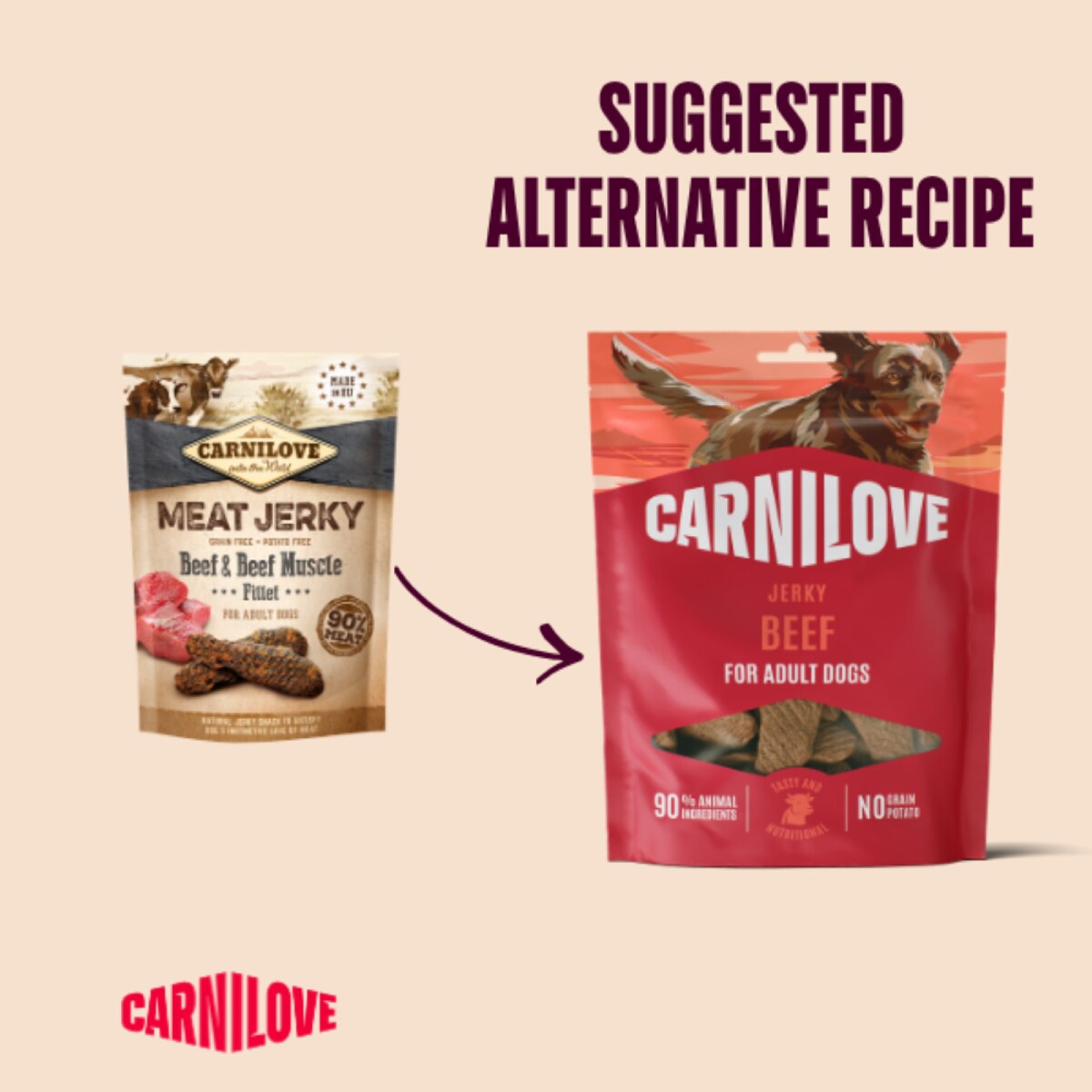 Carnilove Beef Fillet Jerky Dog Treat - 100g