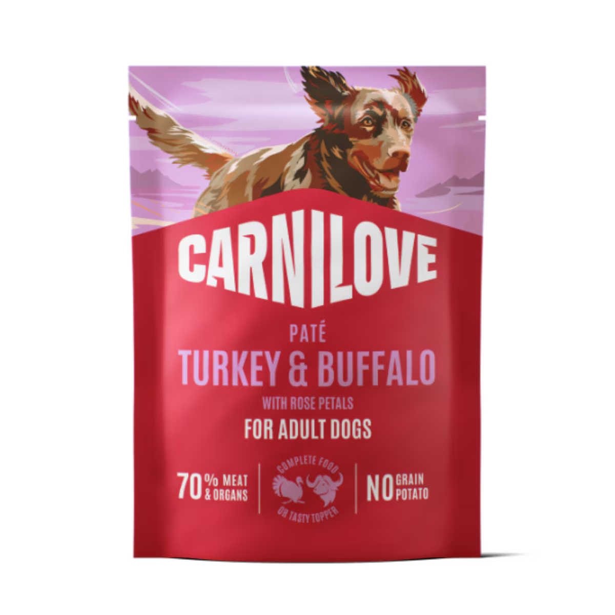 Carnilove Turkey & Buffalo Adult Wet Dog Food Pate Pouches – 12 x 300g