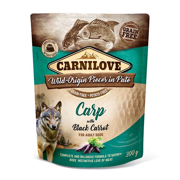 Carnilove Carp with Black Carrot Wet Dog Food Pouches - 12x300g