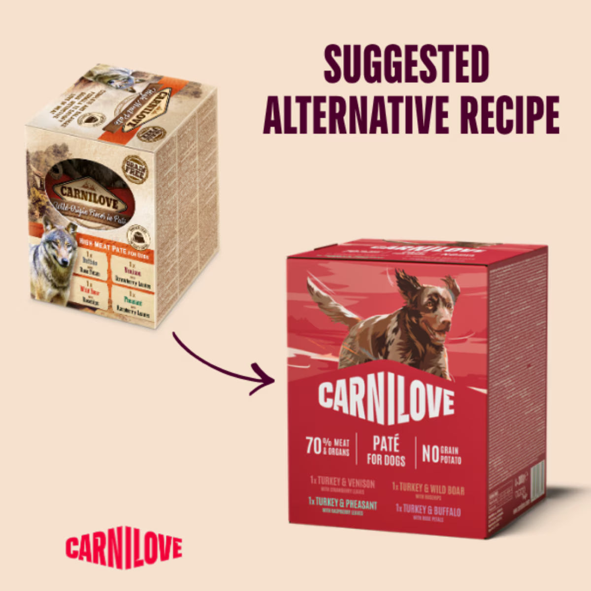 Carnilove Pate Multipack Adult Wet Dog Food Pouches – 4 x 300g