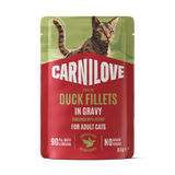 Carnilove Duck with Catnip In Gravy Adult Wet Cat Food Pouches – 24 x 85g