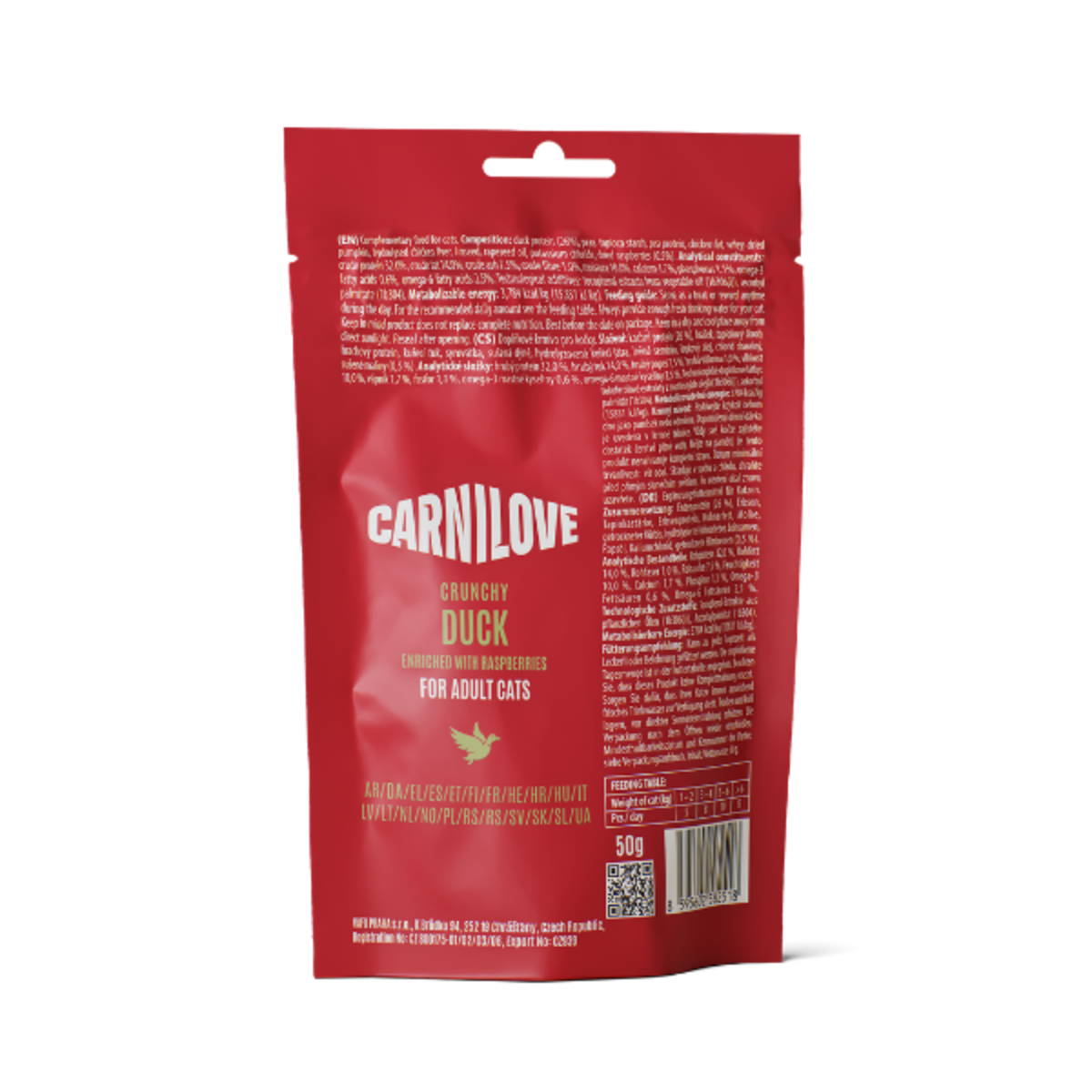 Carnilove Duck with Raspberries Crunchy Cat Treats - 50g