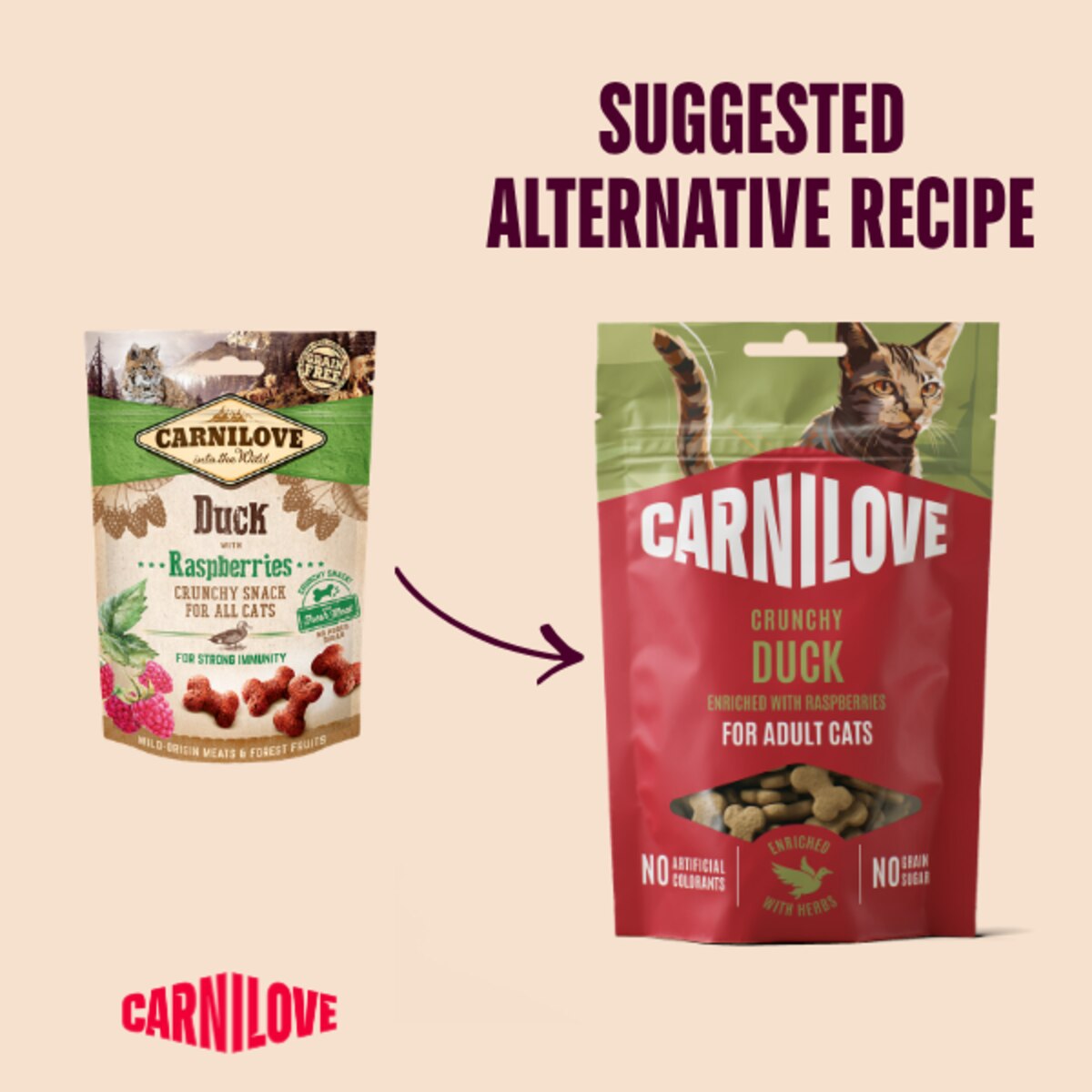 Carnilove Duck with Raspberries Crunchy Cat Treats - 50g