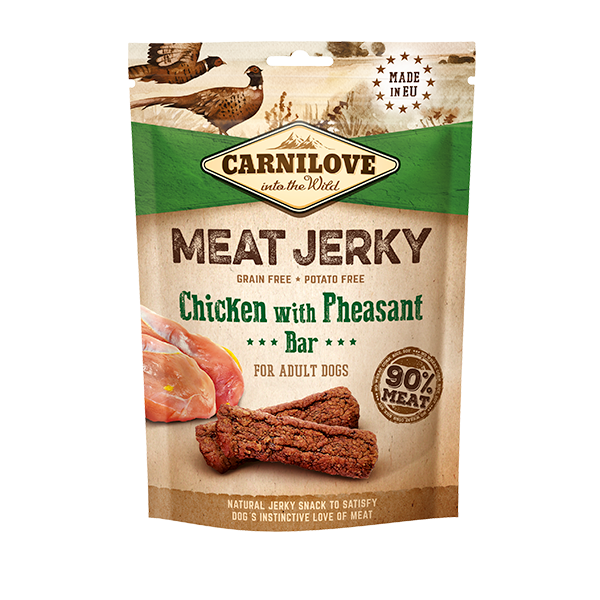 Carnilove Grain-Free Jerky Chicken With Pheasant Bar Dog Treats - 100g