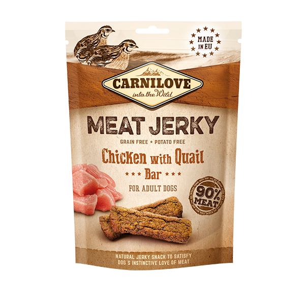 Carnilove Grain-Free Jerky Chicken With Quail Bar Dog Treats - 100g