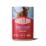 Carnilove Turkey & Salmon Adult Wet Dog Food Tins – 6 x 400g