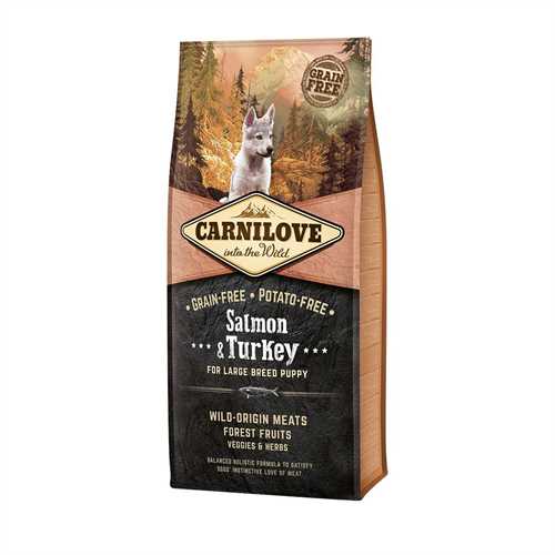 Carnilove Grain-Free Salmon & Turkey Large Puppy Food - 1.5kg