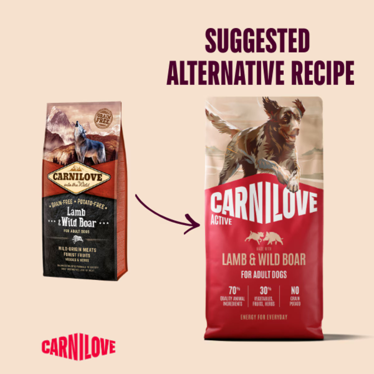 Carnilove Active Lamb & Wild Boar Sterilised Adult Dry Cat Food - 2kg