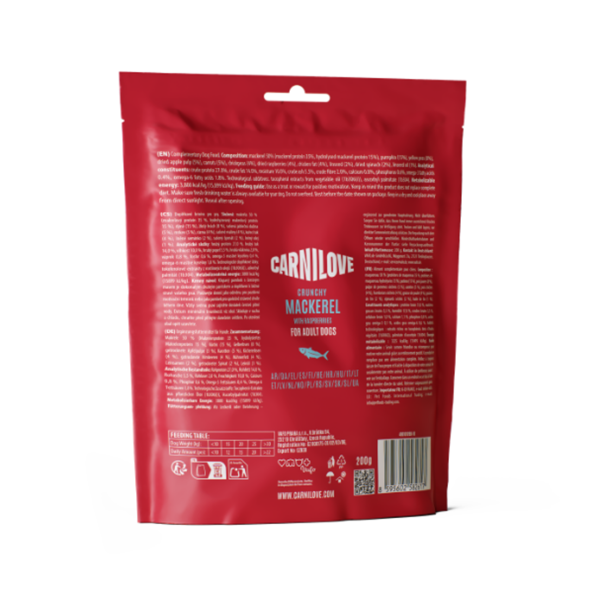 Carnilove Mackerel & Raspberries Adult Crunchy Dog Treat – 200g