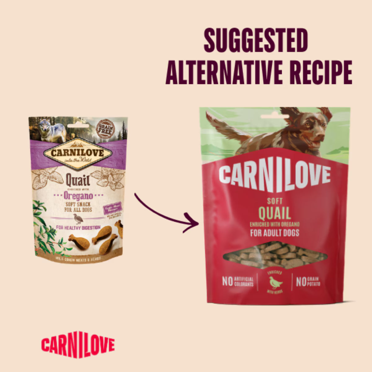 Carnilove Quail & Oregano Adult Soft Dog Treat – 200g