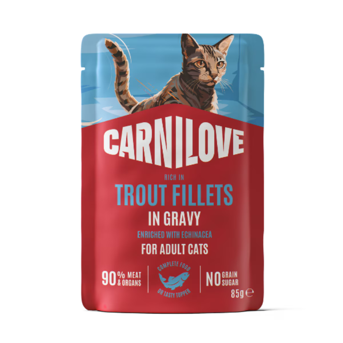 Carnilove Trout Trout with Echinacea in Gravy Adult Wet Cat Food Pouches – 24 x 85g