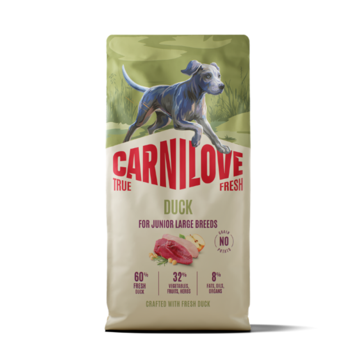 Carnilove True Fresh Duck Junior Large Breed Dry Dog Food - 12kg