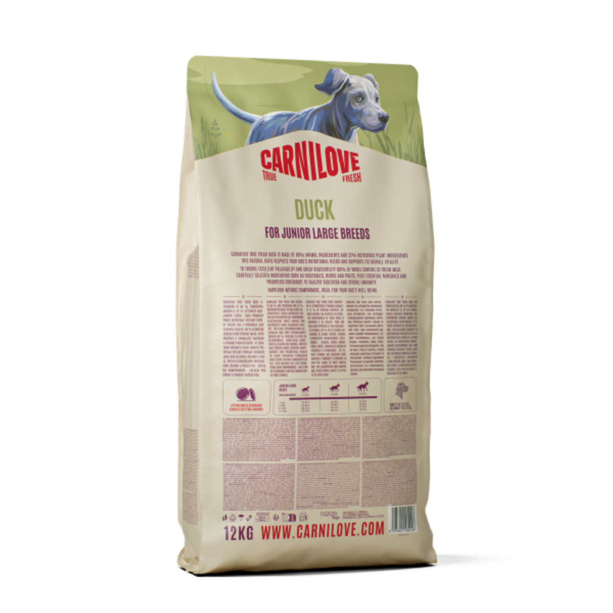Carnilove True Fresh Duck Junior Large Breed Dry Dog Food - 12kg