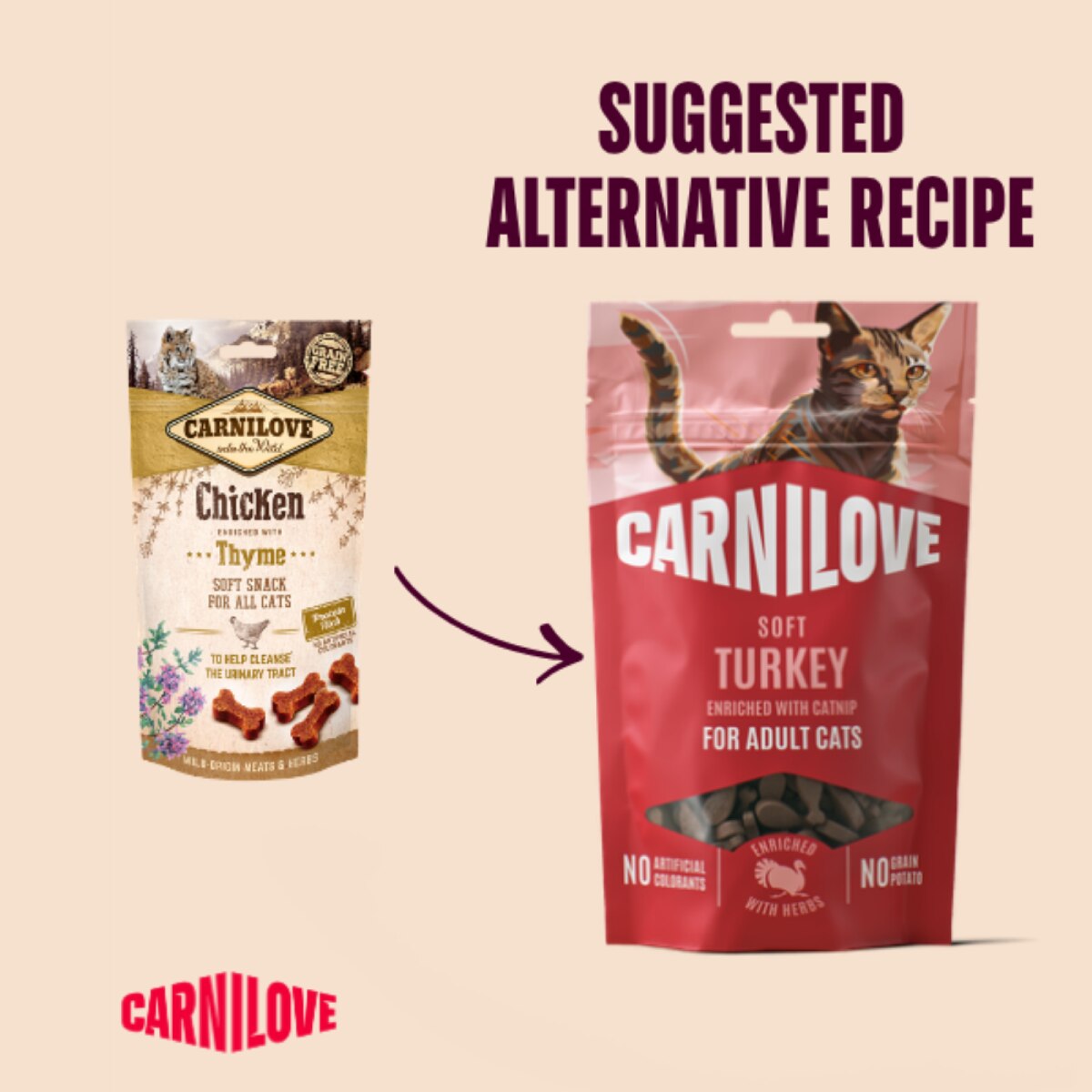 Carnilove Turkey with Catnip Semi Moist Cat Treats - 50g