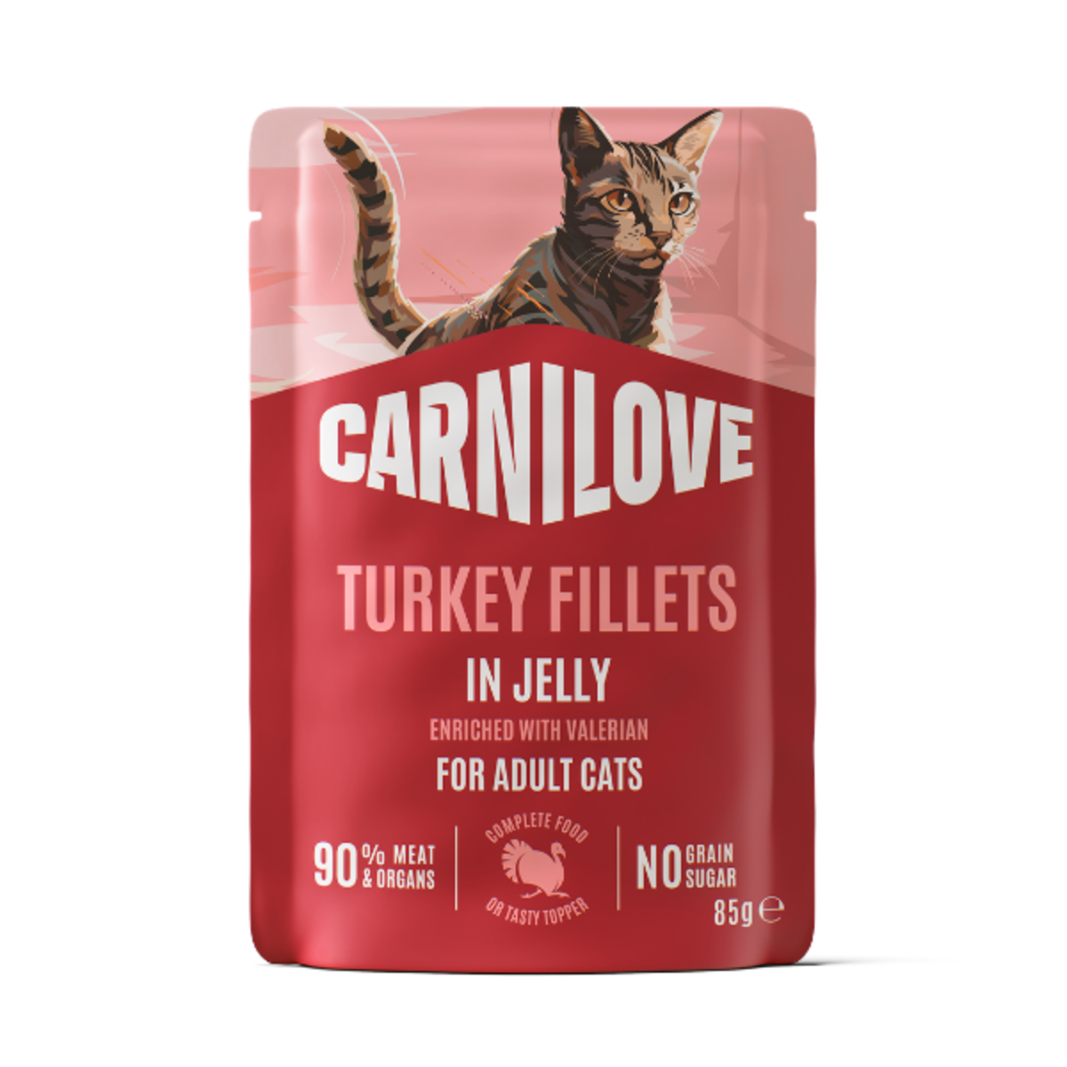 Carnilove Turkey with Valerian In Gravy Wet Cat Food Pouches - 24 x 85g