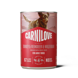 Carnilove Turkey, Reindeer & Wild Boar Adult Wet Dog Food Tins – 6 x 400g