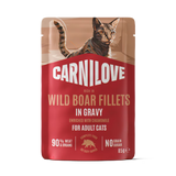 Carnilove Wild Boar & Gravy Adult Wet Cat Food Pouch – 24 x 85g
