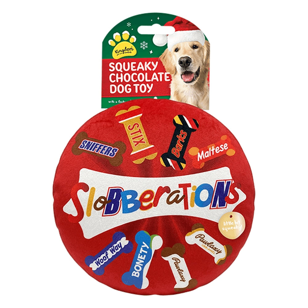 Christmas Chocolate Box Squeaky Dog Toy