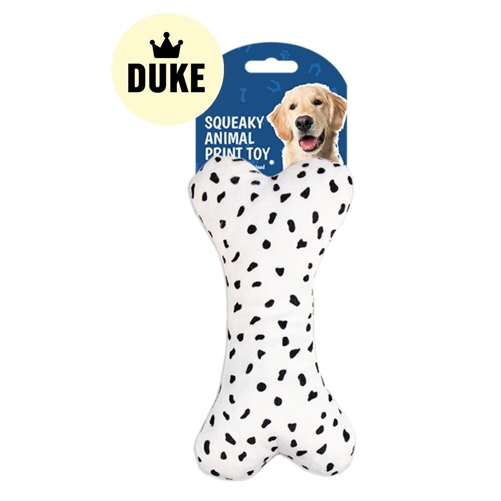 DUKE Animal Print Squeaky Dog Toy