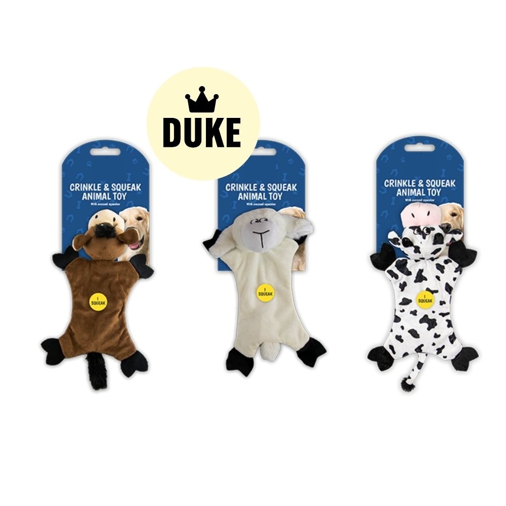 DUKE Crinkle and Squeak Farm Animal Toy
