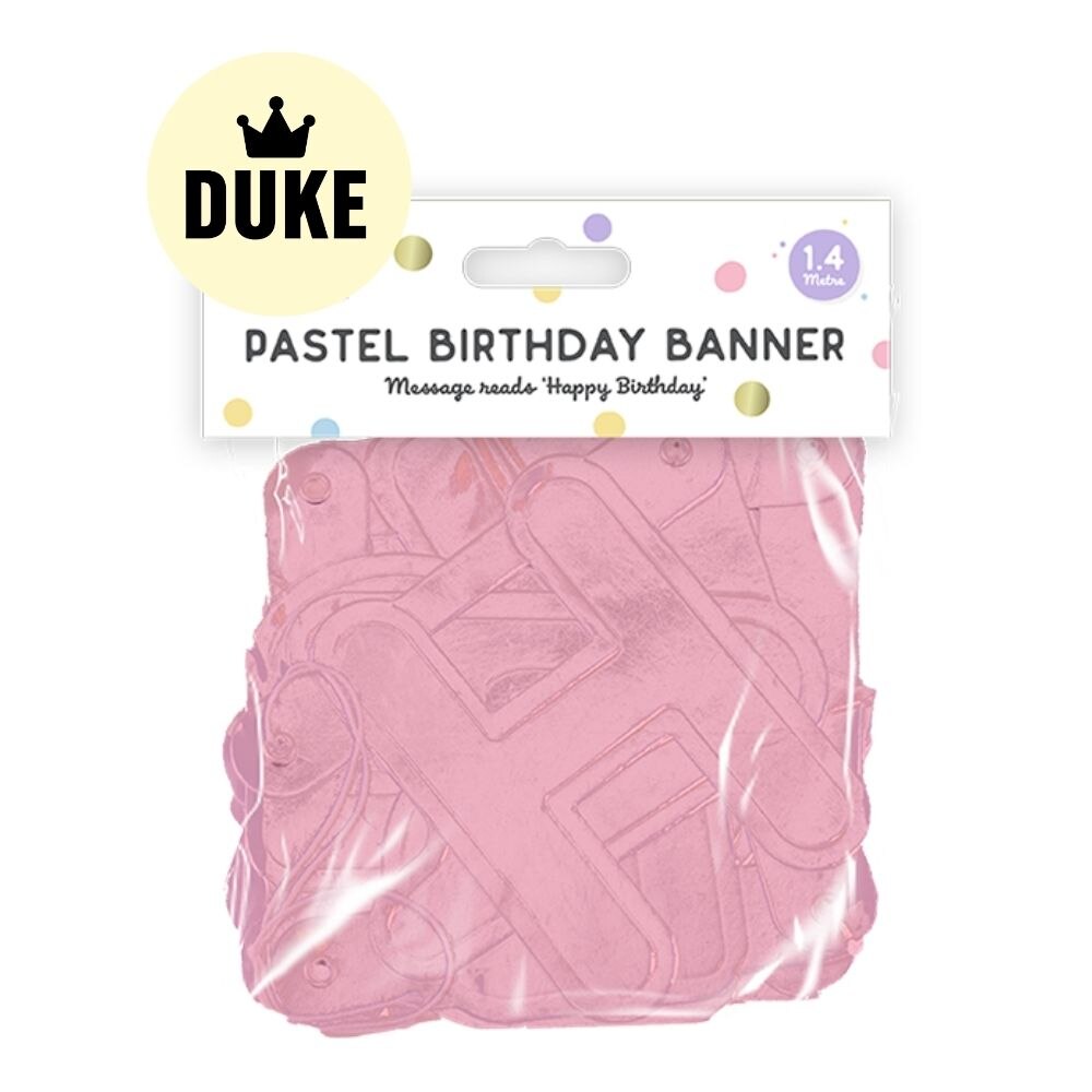 DUKE Pastel Happy Birthday Banner 1.4M