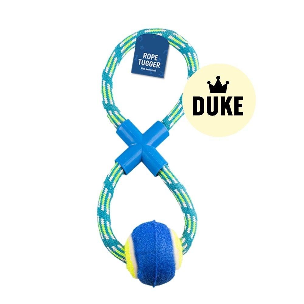 DUKE Rope Dog Pull & Tug Toy With Ball