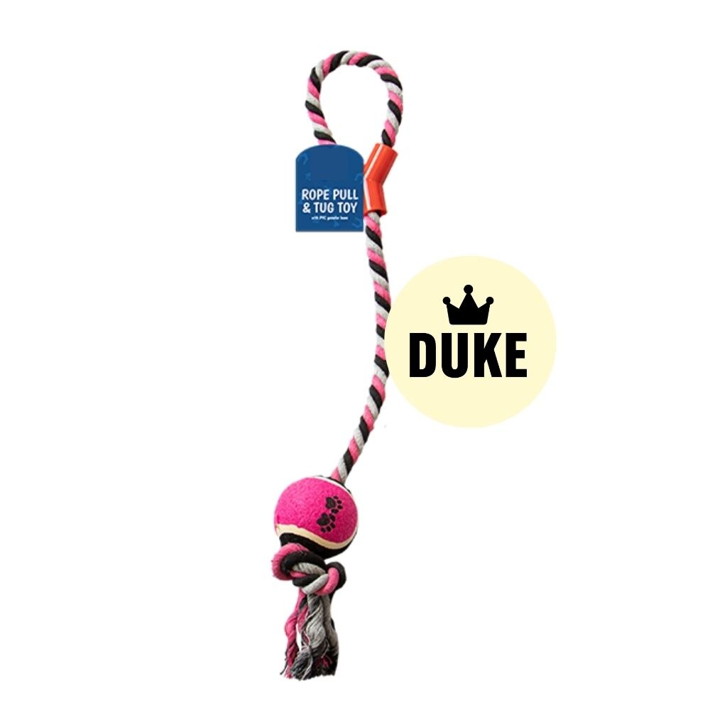 DUKE Rope Dog Tugger Toy With Ball