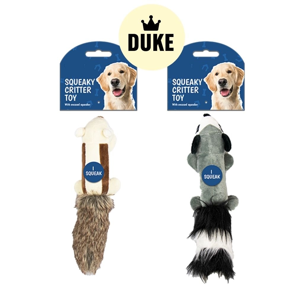 DUKE Squeaky Critter Dog Toy