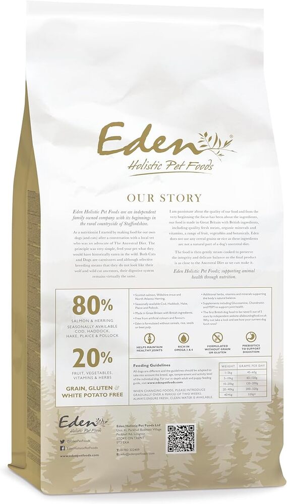 Eden 80/20 Fish Cuisine Dry Dog Food Medium Kibble - 2kg