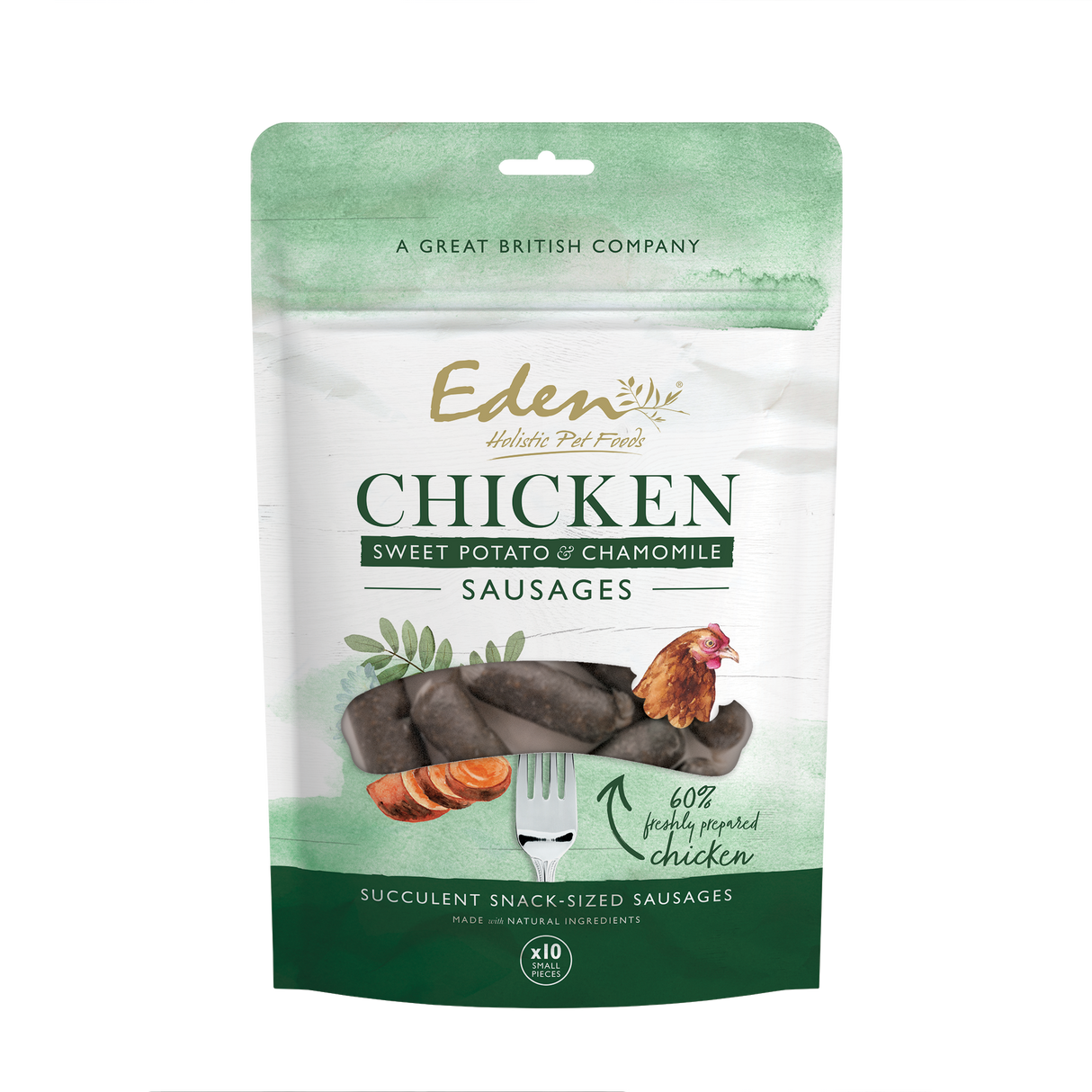 Eden Chicken, Sweet Potato & Chamomile Sausage Dog Treats - 10 Pack
