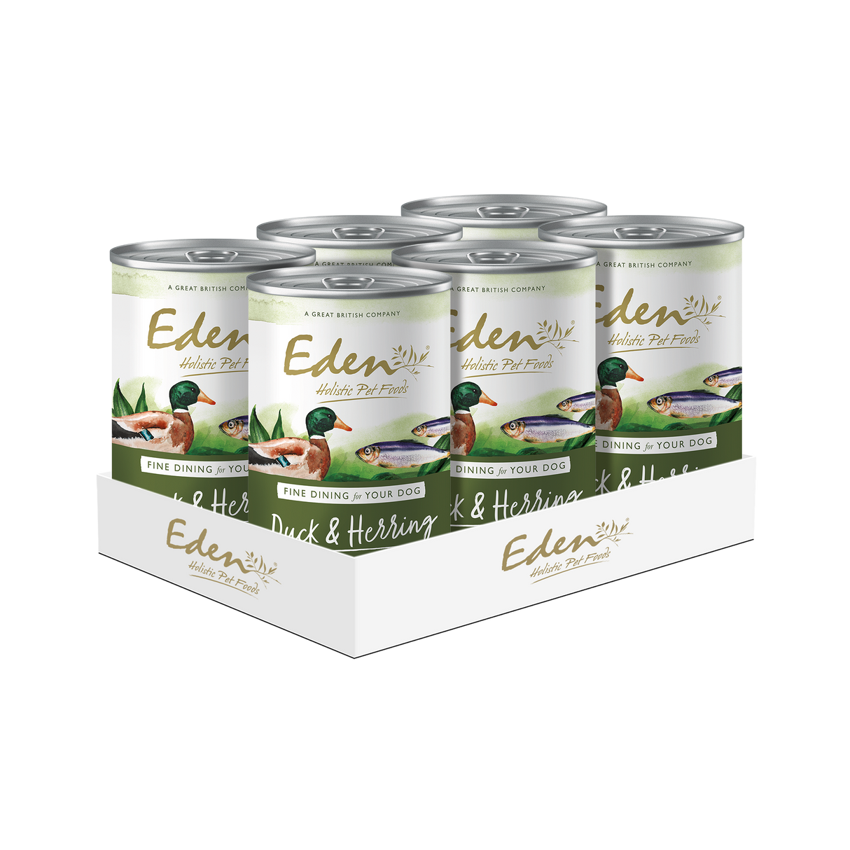 Eden Gourmet Duck & Herring Wet Dog Food Cans - 6 x 400g