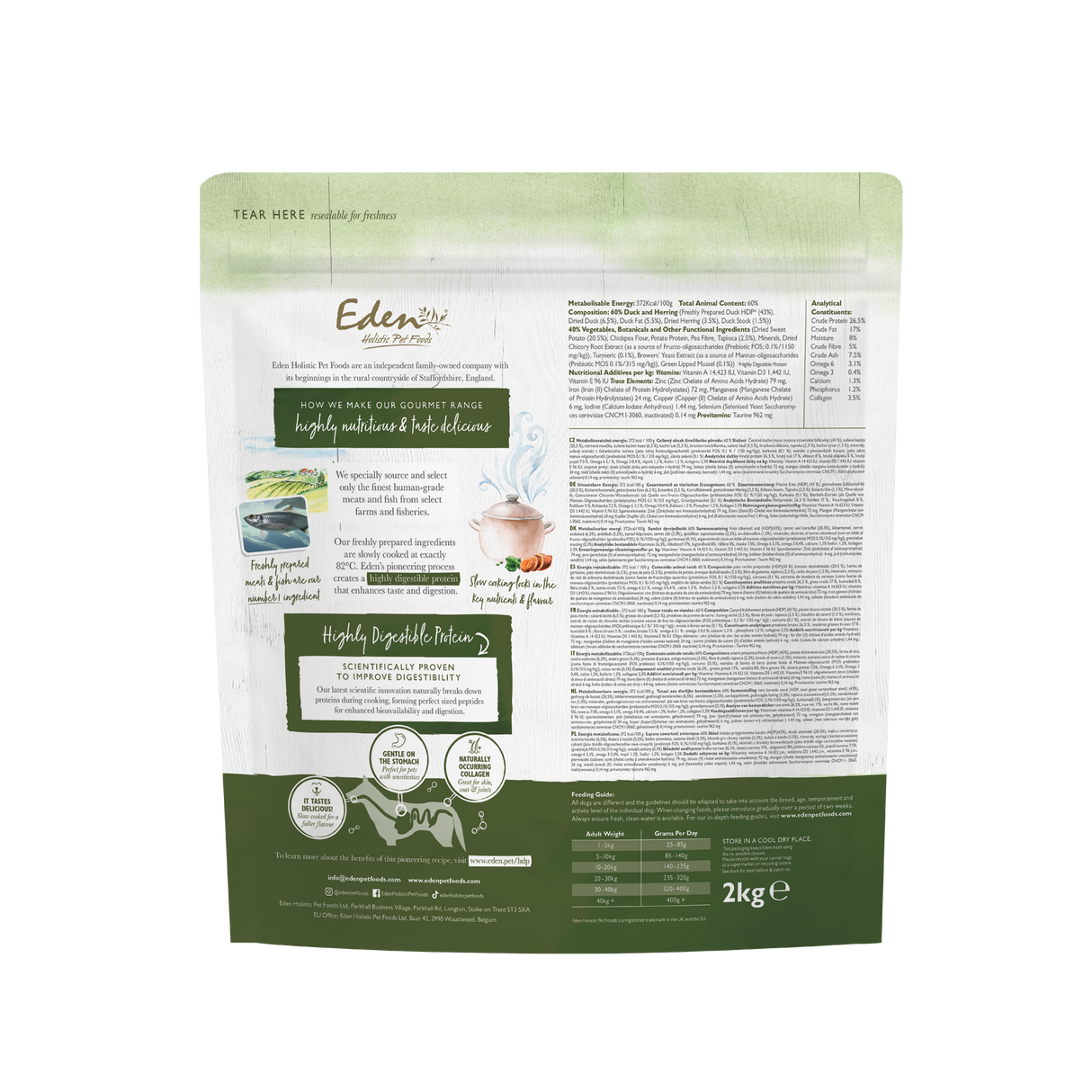 Eden Gourmet Range Duck & Herring Dry Dog Food - 2kg