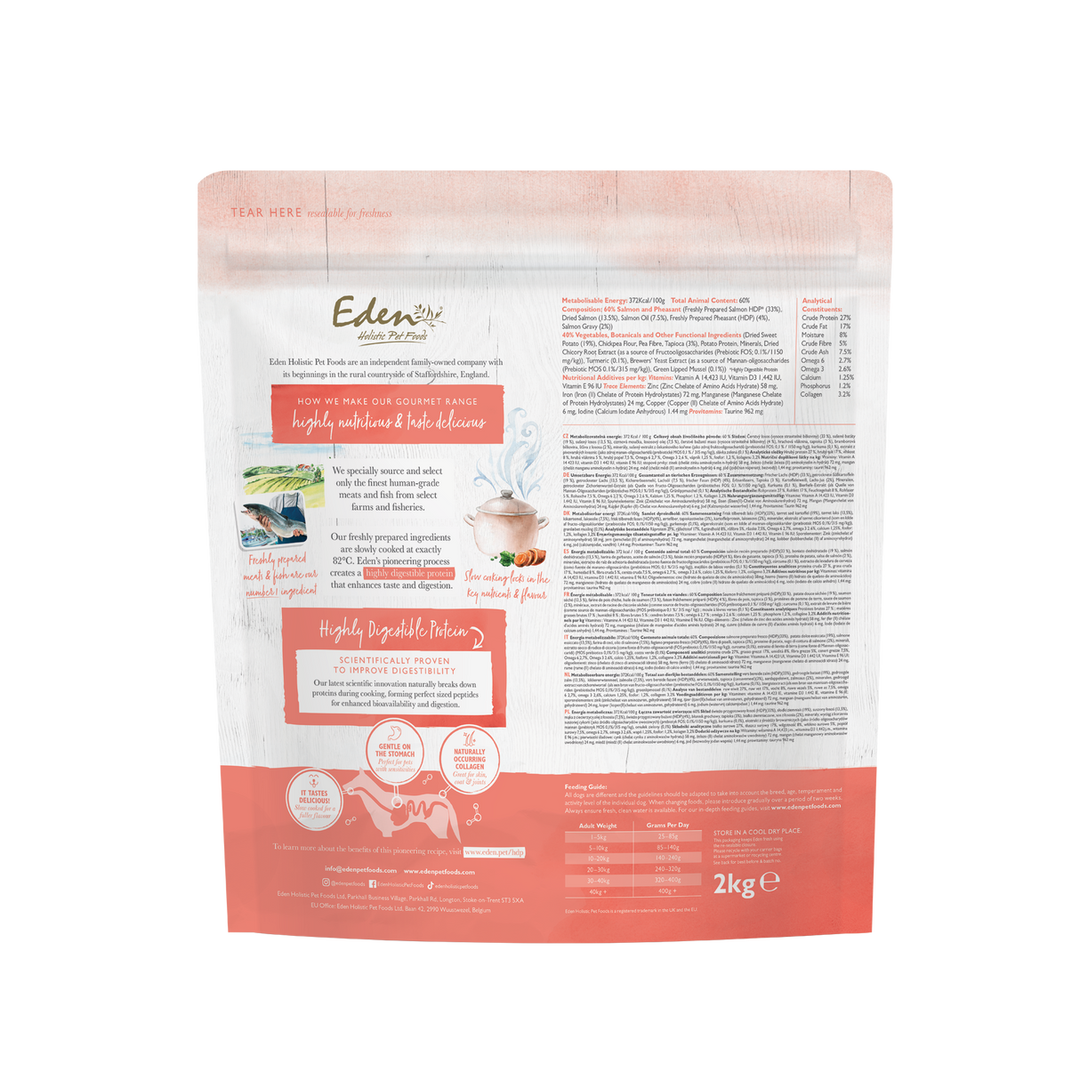 Eden Gourmet Range Salmon & Pheasant Dry Dog Food - 2kg