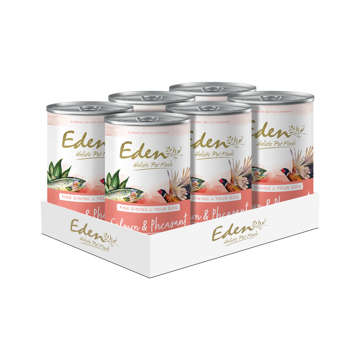 Eden Gourmet Salmon & Pheasant Wet Dog Food Cans - 6 x 400g
