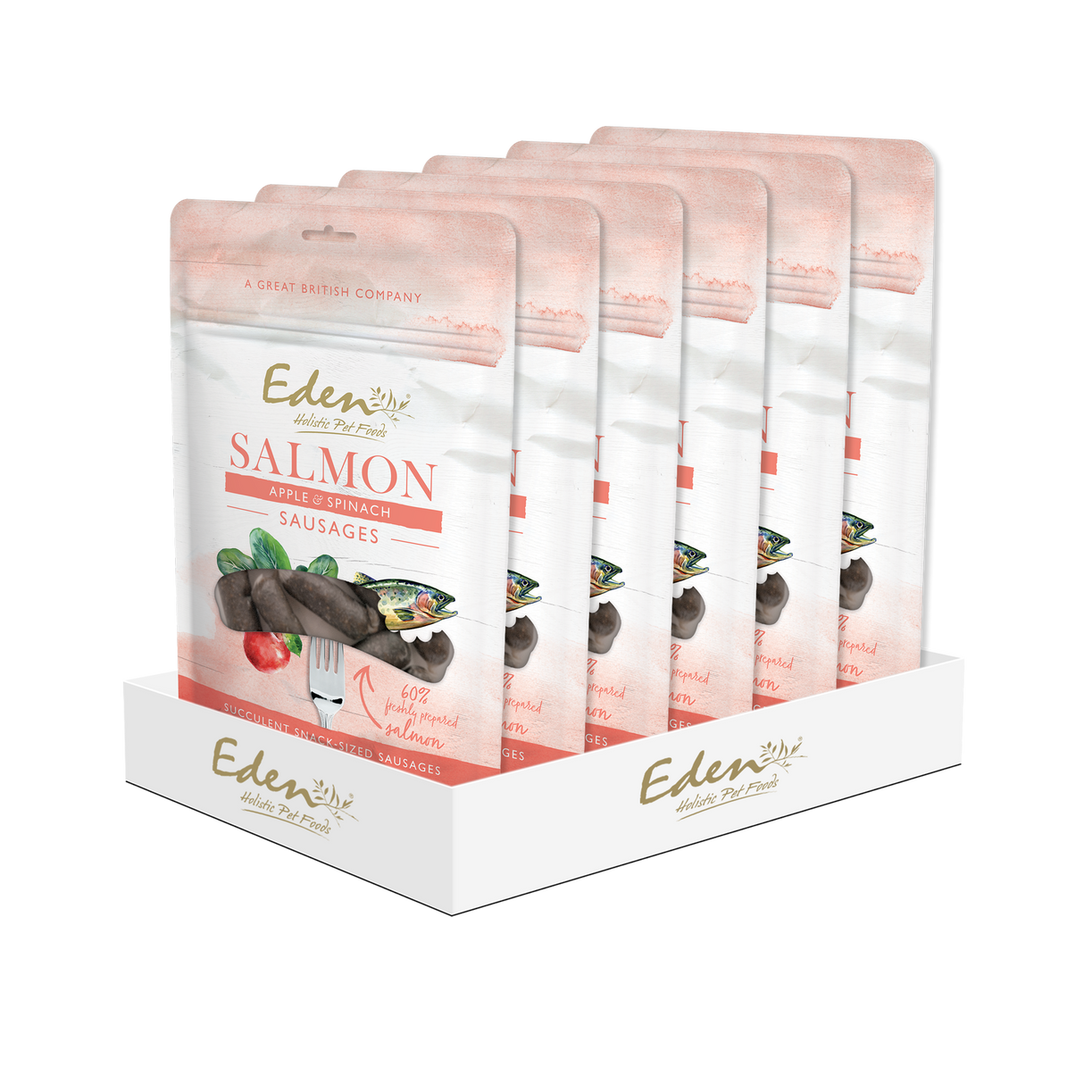 Eden Salmon, Apple & Spinach Sausage Dog Treats - 10 Pack